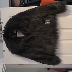 Black silver Faux Fur Sage Collective Jacket sz Large new without tags